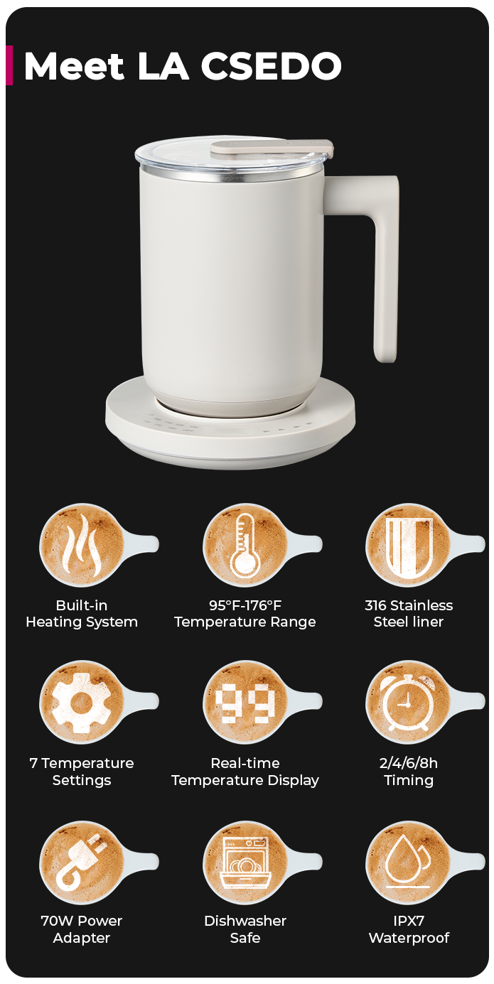 Elevate Your Coffee Experience with LA CSEDO Smart Thermal Coffee Mug